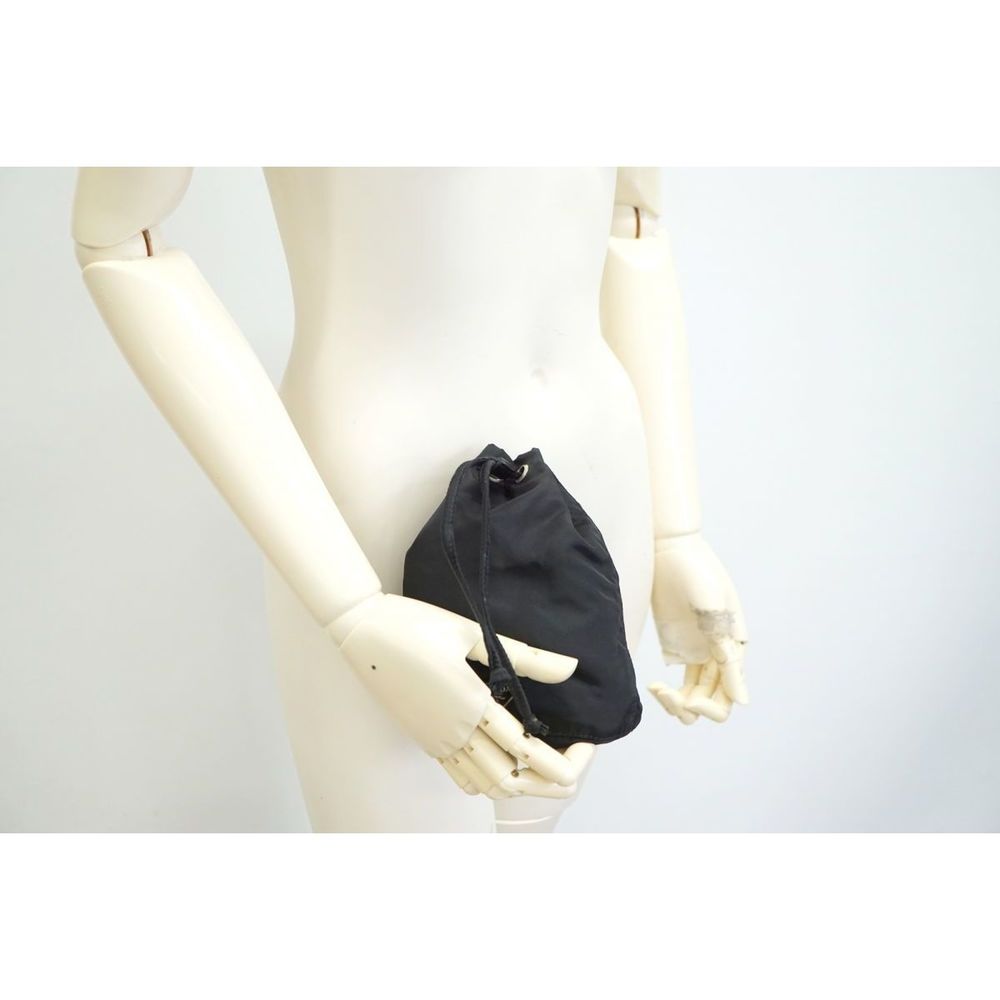 Prada Mini Drawstring Bag Pouch Triangle Tessuto … - image 2